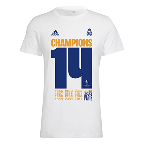 Real Madrid Herren Rm UCL Champ M T-Shirt, weiß, XXL