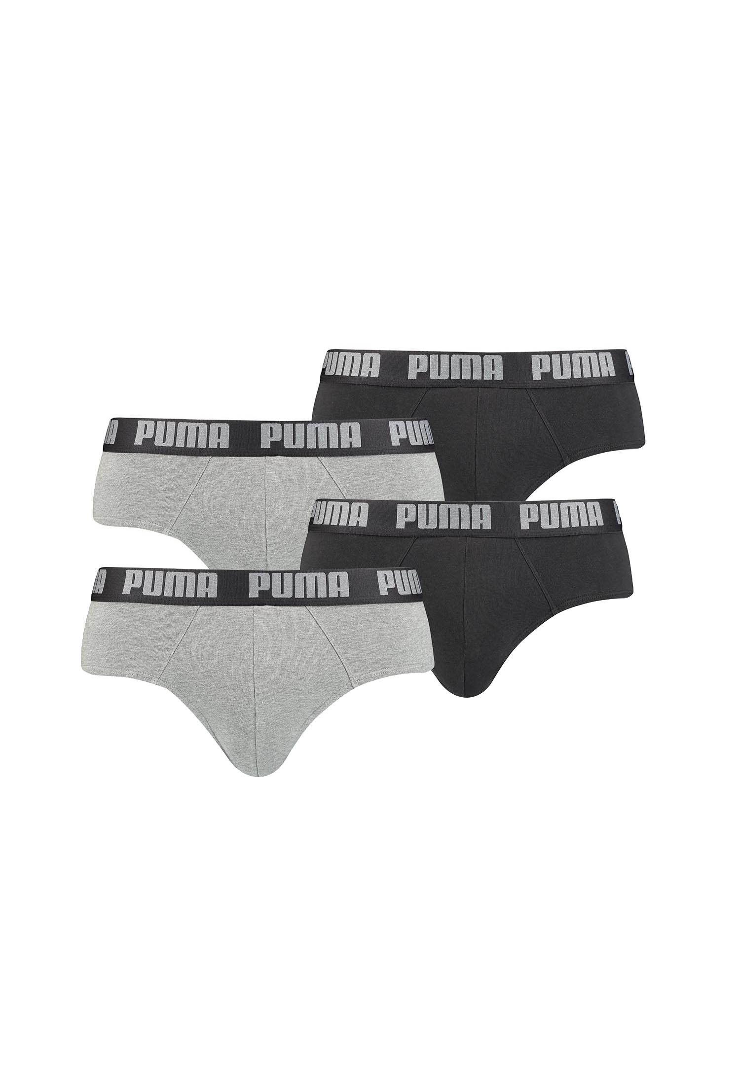 PUMA Herren Slips Briefs Unterhosen 521030001 6er Pack, Wäschegröße:L, Artikel:-691 Dark Grey Melange/Black