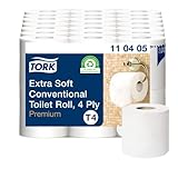 Tork 110405 extra weiches Kleinrollen Toilettenpapier in Premium Qualität für Tork T4 Toilettenpapier Kleinrollensysteme / 4-lagiges reißfestes WC-Papier, 7x 6er Pack (je 6 x 153 Blatt)