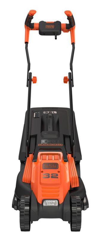 Black + Decker Elektro-Rasenmaeher, 1200W, 32cm, Fahrrad-Handgriff, 35 l Fangsack - BEMW451BH-QS