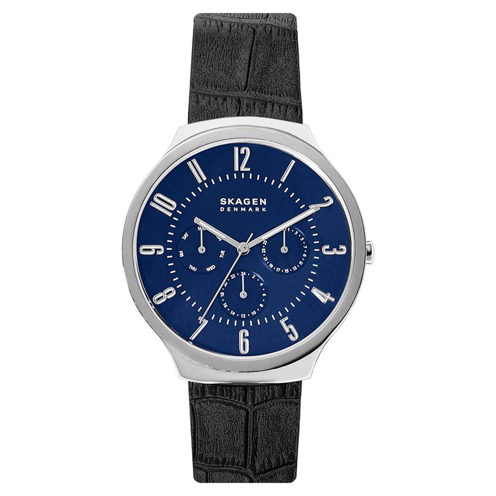 Skagen Herren Analog Quarz Uhr mit Echtes Leder Armband SKW6535
