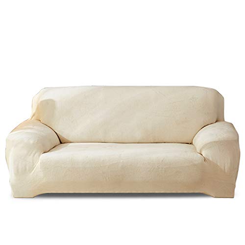 PETCUTE Sofabezüge Elastische 3 Sitzer Sofabezüge Dicke couchbezug Sofa Überwürfe Sofahusse Beige