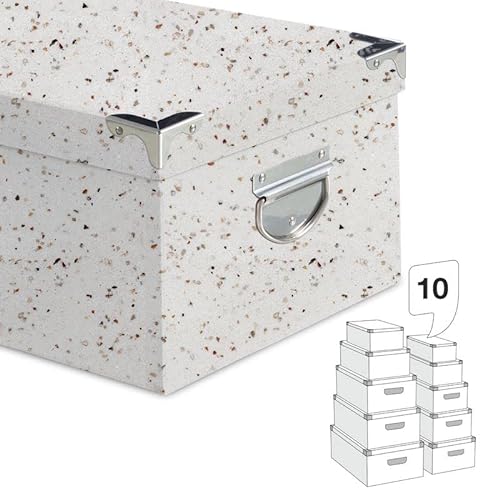 10er Set Eckboxen mit Granit-Effekt