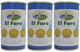 El Faro - Spanischen Oliven mit Sardellen gefüllt 350 gr. Abgetropft Menge 150 gr. - [Pack 12]