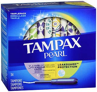 Tampax Pearl Tampons aus Kunststoff, ohne Duft, 34 Stück