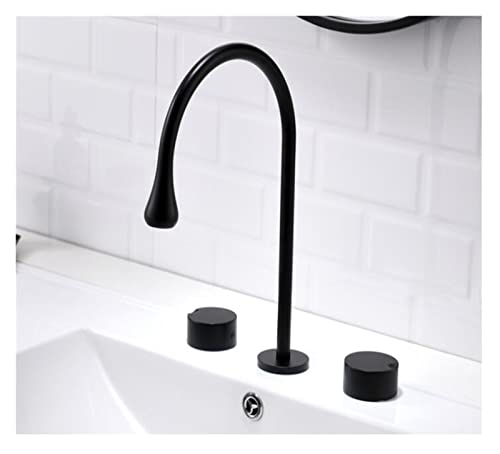 Waschbecken-Wasserhahn, Badezimmer, weit verbreitet, heißes und kaltes Cretive-Messing, Wassermischbatterie, Bürste, Gold, Schwarz, Waschbecken, Waschbecken, Mischer, Kran (Farbe: Nero) Stabilize