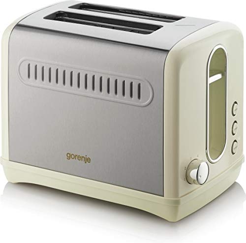 Gorenje T1100CLI Toaster mit 6 Röstgradstufen - Creme/Edelstahl