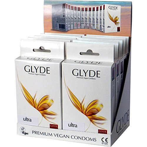 Glyde Ultra Vorteilspackung - 10 x 10 vegane Condome, zertifiziert mit der Vegan-Blume