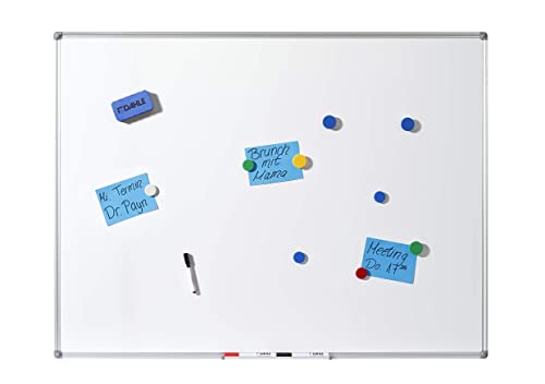 Dahle Basic Whiteboard (Beschreibbare Magnettafel in stabilem Alurahmen, 45 x 60 cm)