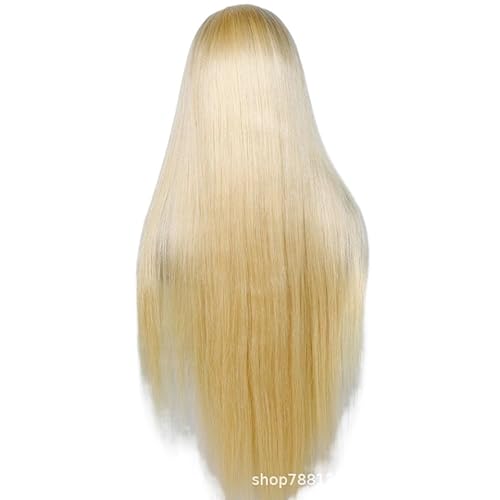 Damen-Perücke mit gelocktem Haar, Spitzenkopfbedeckungsperücke, Faserperücke, hitzebeständige geflochtene Haarperücke (Color : 22inch)