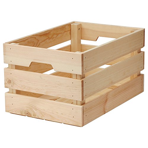 IKEA Knagglig Vintage Unlackierte Holzkiste | Box für Zuhause oder Büro Aufbewahrung und Organisation mit Griffen [Große Box]