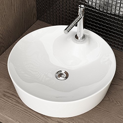 Waschbecken24 / 43 x 43 x 13 cm/Waschbecken Aufsatzwaschbecken Waschschale Handwaschbecken für Badezimmer Gäste-WC A285