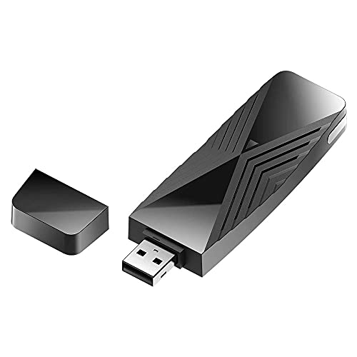 D-Link USB WiFi 6 Adapter AX1800 USB 3.0 Dual Band Long Range MU-MIMO Wireless Internet Netzwerk für Desktop PC Laptop Windows Mac Linux (DWA-X1850)