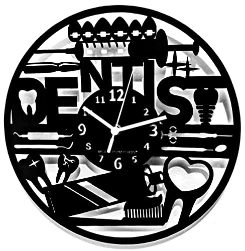 Instant Karma Clocks Wanduhr für Zahnarzt, klinische Zahnarzt, Geschenkidee, Schwarz