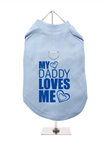 "My Daddy Loves Me" UrbanPup Hunde/T-Shirt (blau/blau)