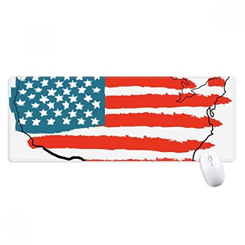beatChong Amerikanische Flagge Amerika-Flaggen-Karte Land Griffige Mousepad Große Erweiterte Spiel Büro titched Kanten Computer-Mat Geschenk