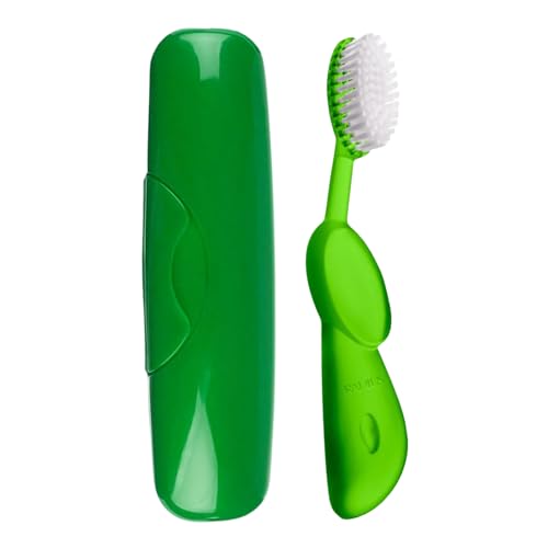 Radius Große Zahnbürste mit austauschbarem Bürstenkopf, BPA-frei, ADA-akzeptiert, rechte Hand, Soda-Pop-Bürste mit schwarzem Etui