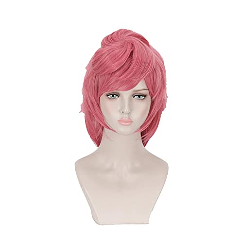 JOJO Bizarre Adventure Golden Wind Trish Una Cosplay Wig Anime Pink Synthetic Hair Halloween Costume Party Play Wigs