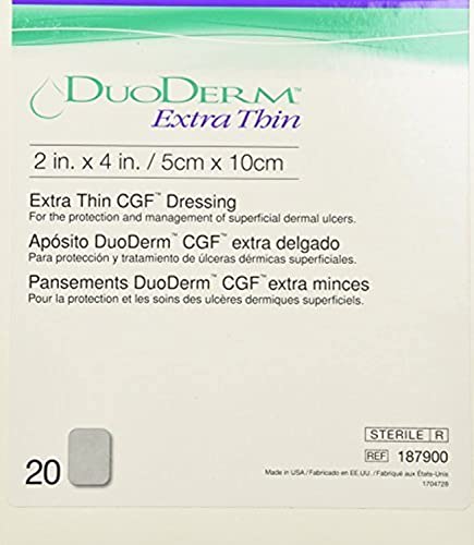 Duoderm 187900 - Extra Thin 2" x 4" Rectangle (Box of 20 Dressings) by Convatec
