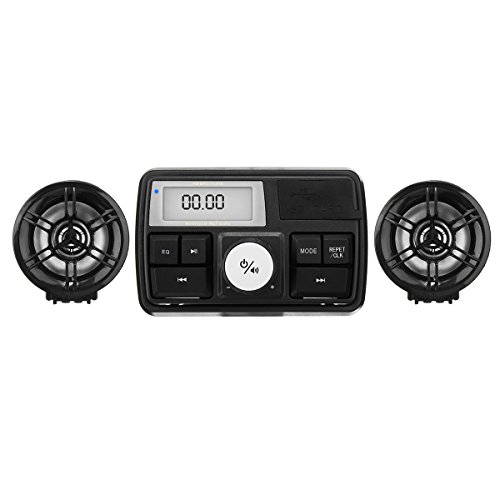 Alamor Wasserdichtes Motorrad Audio Sound System Stereo Lautsprecher MP3 Radio USB mit Bluetooth Funktion