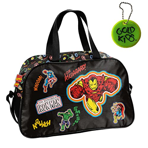 Trainingstasche Avengers Marvel Handtasche Sporttasche Schultertasche Tasche Reisetasche Sport Bag inkl. leuchtender Anhänger