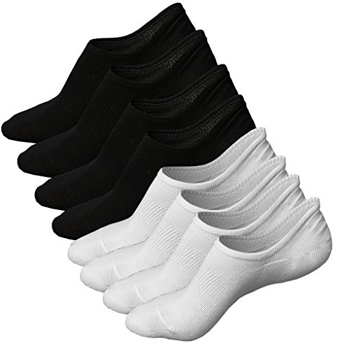 Evedaily Sneaker Socken, Herren Socken Baumwolle Füßlinge Rutschfest mit Silikon 39-42 (8 Paar) KD0101