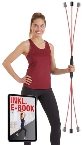 NAJATO Sports Schwingstab – Swingstick inkl. E-Book (PDF Datei) & Tasche – Wackelstab mit verstellbaren Gewichten – Für Physiotherapie & Fitness