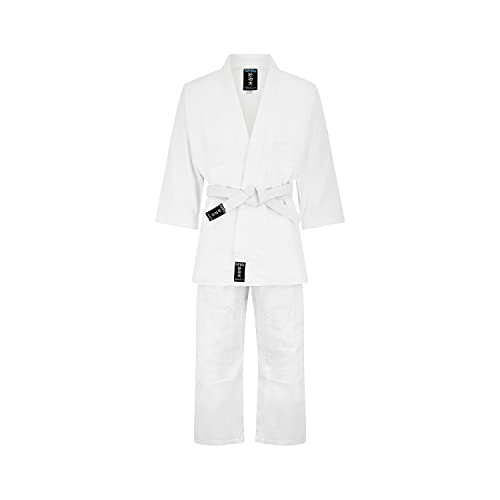 Playwell Martial Arts Judo-Uniform, mittelschwer, 400 g/m², Weiß, weiß, 4/170cm