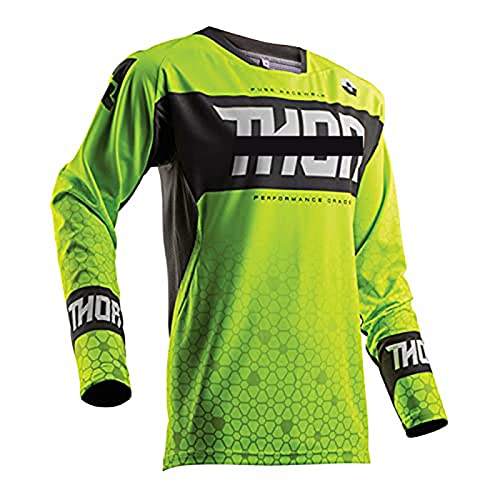 Herren Radtrikot, Langarm Radsport Tops Schnell Trocknend Atmungsaktiv Mountainbike MTB Shirt Rennradbekleidung (Grün,5XL)