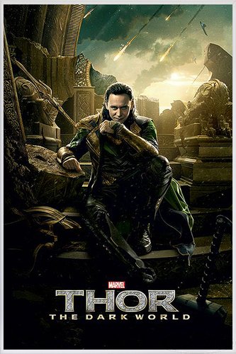 Close Up Thor 2 The Dark World Poster Loki (93x62 cm) gerahmt in: Rahmen Weiss