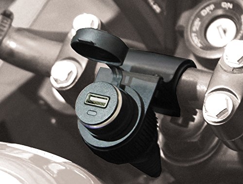 BC Battery Controller 710-S12USB Wasserdichte Bordsteckdose/Zigarettenanzünderbuchse mit Lenkerhalterung für Motorrad mit USB-Adapter 5 V
