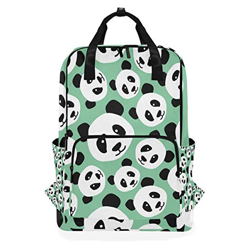 Lässiger Reiserucksack, Schulrucksack für Damen, große Wickeltasche, Rucksack, Büchertasche für College, passend für 15-Zoll-Laptoprucksack (Fancy Animal Panda), Muster, L