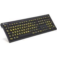 LogicKeyboard XL Print PC Slim Line NERO - Tastatur - USB - QWERTZ - Deutsch - Gelb auf Schwarz - mit LogicLight