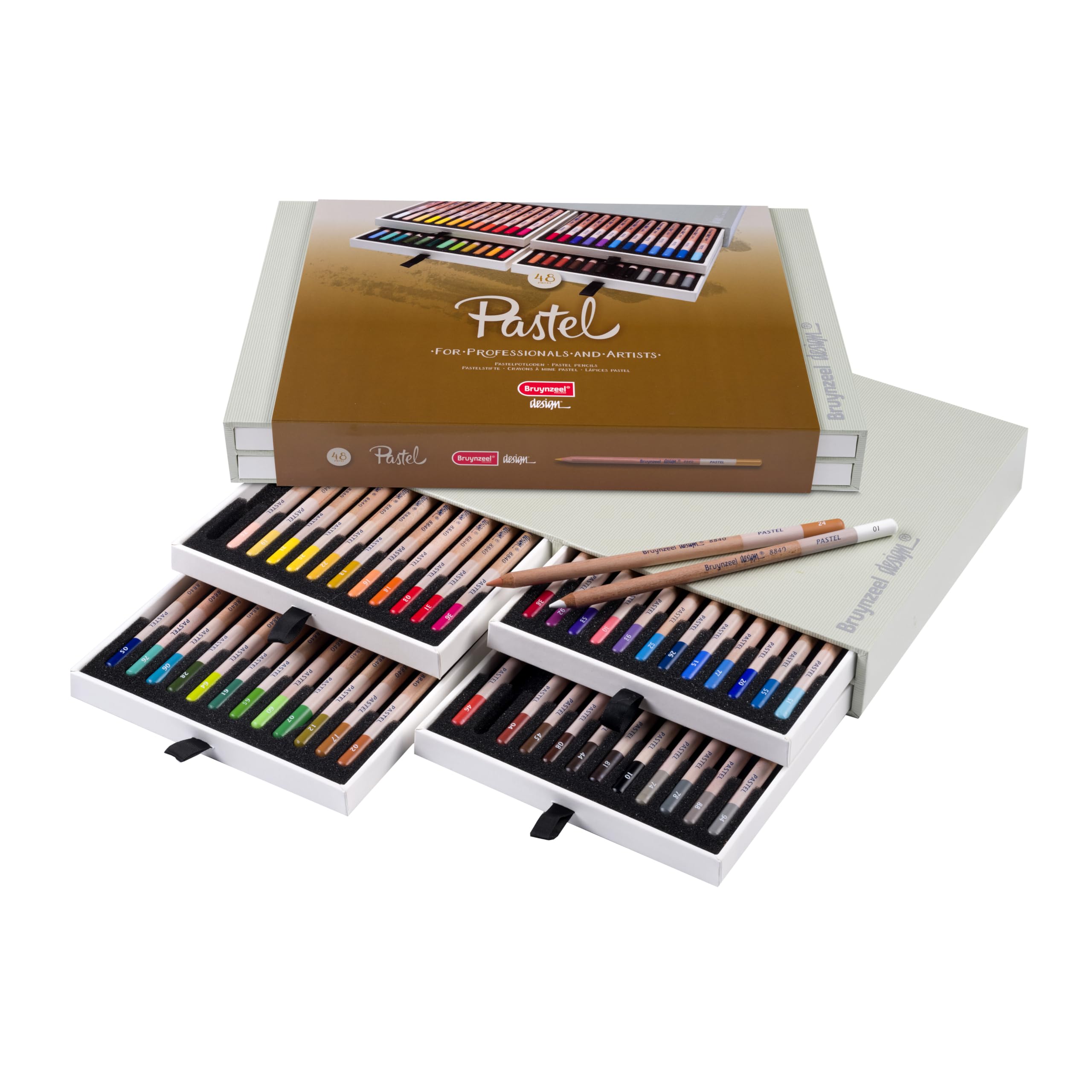 Bruynzeel Design Professionelle Pastell-Buntstifte 48er-Set im Kasten | Künstlerstifte zum Zeichnen, Skizzieren & Kolorieren