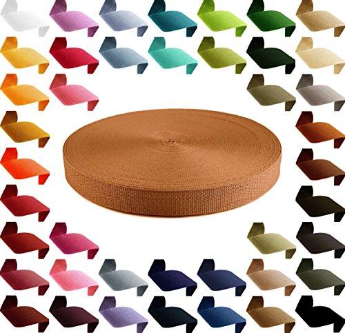 50m PP Gurtband 50mm extrem robust Polypropylen Tragband Farbwahl über 40 Farben, Gurtband:808 hellbraun