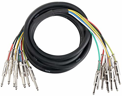 Pronomic Stage MJJ8-3 Multicore Kabel 8 x 6,3 mm Klinke mono auf 8 x 6,3 mm Klinke mono 3 m