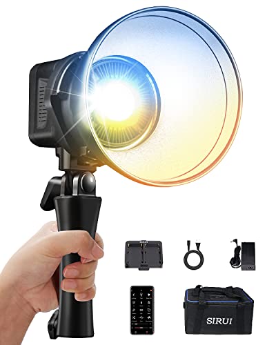 SIRUI C60B Bi-Color LED Video Licht, 60W Dauerlicht für Fotografie, CRI 96 TLCI 98, CCT 2800K-7000K, 12 eingebaute FX, Ultra-Silent Studio Licht mit Bowens Mount, Reflektor, APP Steuerung