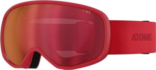 ATOMIC REVENT HD Skibrille - Red - Skibrillen mit kontrastreichen Farben - Hochwertig verspiegelte Snowboardbrille - Brille mit Live Fit Rahmen - Skibrille mit Doppelscheibe