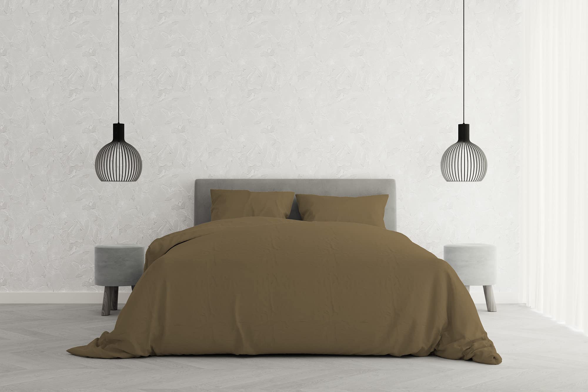Italian Bed Linen Elegant Bettbezug, Hazelnuss, Doppelte