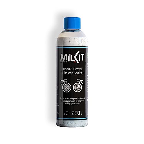 milKit Tubeless Dichtmilch für Rennrad & Gravel,  in 250 ml Flasche - Fahrrad Reifendichtmittel - Dichtmilch Tubeless Milch Fahrradreifen Dichtmittel