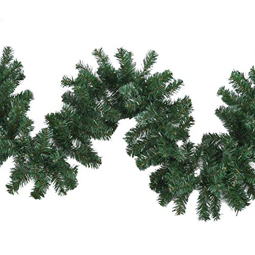 HI Tannengirlande 270 cm - wetterfeste, grüne Girlande (Indoor & Outdoor), weihnachtliche Girlande als Weihnachtsdeko aussen & innen, mit 210 Zweigen
