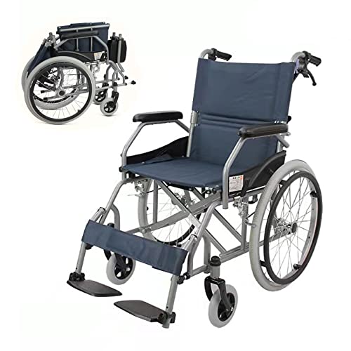 Leicht Faltbar Rollstuhl mit Trommelbremse, Ultraleicht Reiserollstuhl, Klappbar Rollstuhl für die Wohnung, Rollstühle mit Selbstantrieb, Transportrollstühle für Behinderte und ältere Menschen