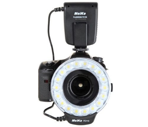 Makro Ringblitz FC-110, Ringleuchte Passend für Olympus DSLR, SLR Kameras, Blitz- und Dauerlicht, auch für Videoaufnahmen - Meike FC110