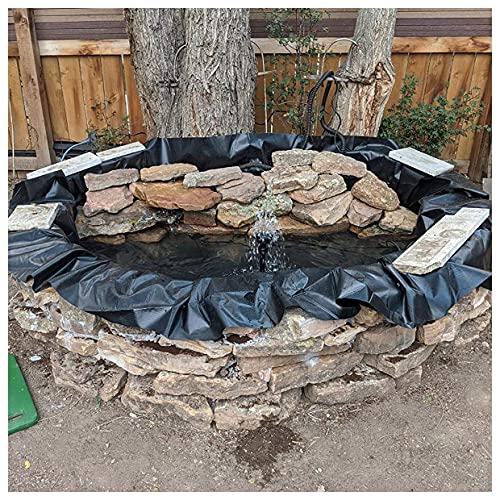 Teichfolie HDPE Kautschuk Teichfolien, Teichfolie Schwimmteich Folie Gartenteich Teichplane Schwarz UV und Witterungsbeständig für Teichbau Garten und Teichzubehör (Size:13x16ft/4x5m,Color:12S)