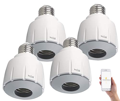 Luminea Home Control Funk-Lampenfassung: 4er-Set WLAN-E27-Lampenfassung, kompatibel mit Amazon Alexa & Google Assistant (Glühbirnenhalter)