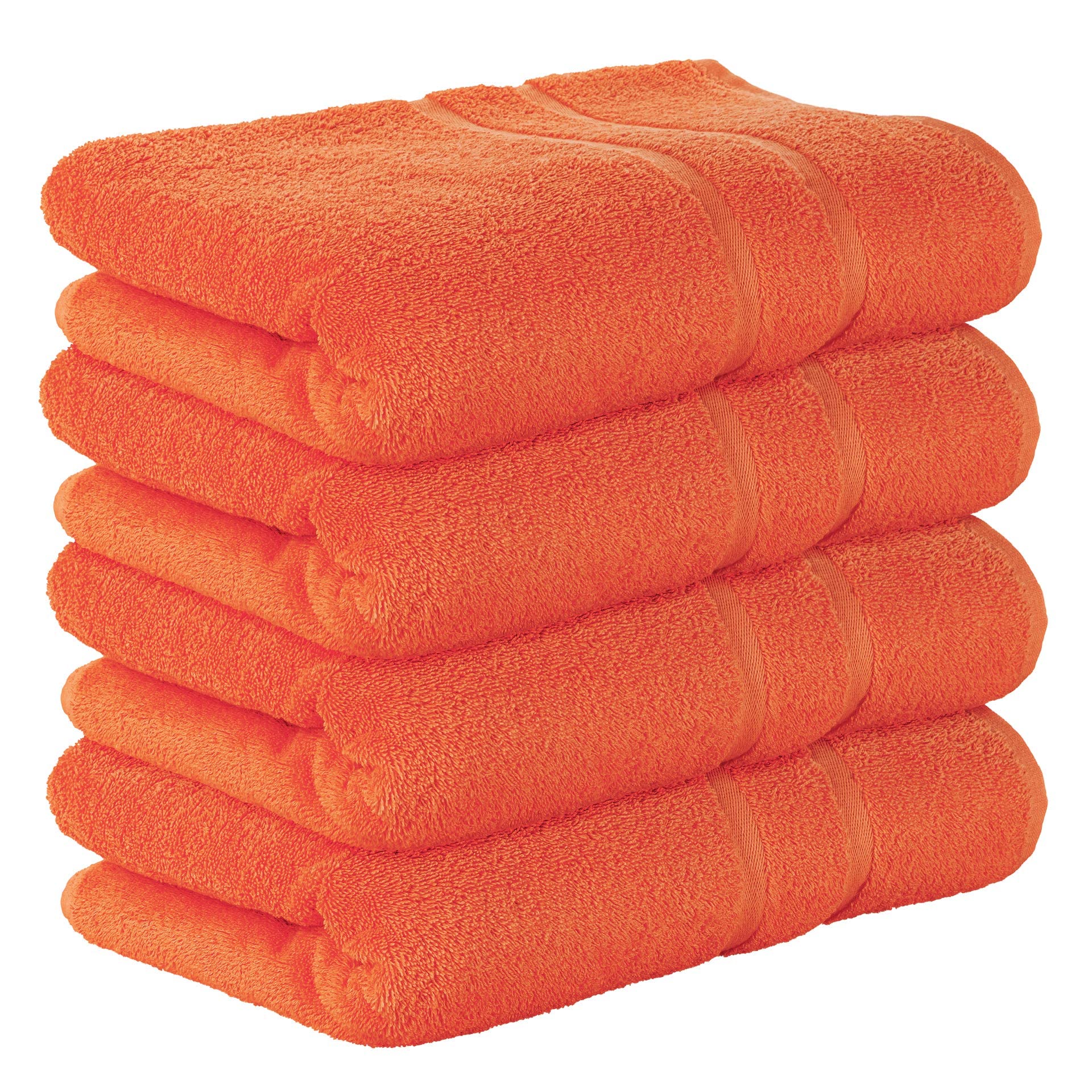 StickandShine 4er Set Premium Frottee Badetuch 100x150 cm in orange in 500g/m² aus 100% Baumwolle