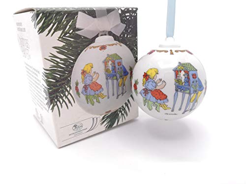 Hutschenreuther Weihnachtskugel 1987 Puppenspiele, mit Originalverpackung, Porzellankugel Kugel Design von Ole Winther / Porcelain ball / Sfera porcellana