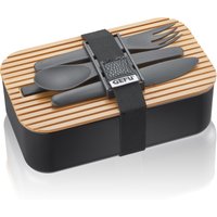 GEFU 12376 Lunchbox ENVIRO, mit Besteck-Set, Brotdose für Kinder und Erwachsene, Lunchbox, auslaufsicher, 1 Liter