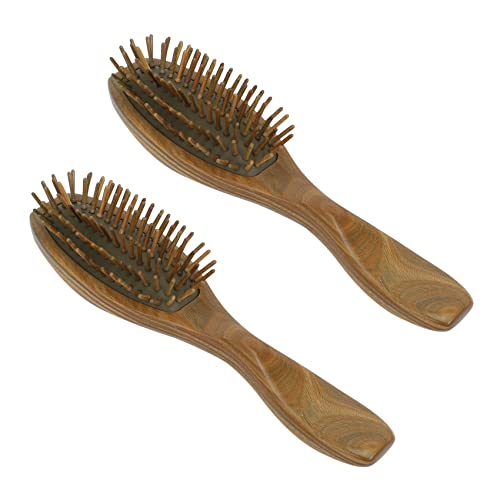Haarbürste aus Sandelholz, handgefertigt, mit Geschenkbox, 2 Stück