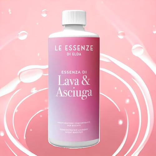 Le Essenze di Elda - Wäscheparfüm - Essenza di Lava & Asciuga - Profumo d'Italia - Hochkonzentriertes Waschparfüm für in die Waschmaschine,bis zu 100 wäschen (Zitrus & Vanille) (Lava & Asciuga) 500ml